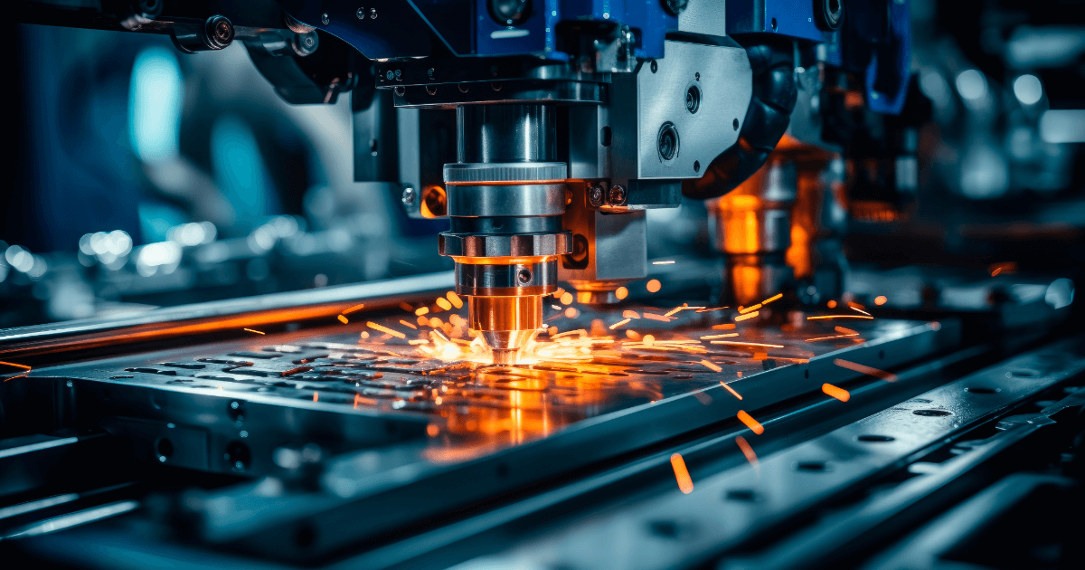 image of CNC precision manufacturing processing stage