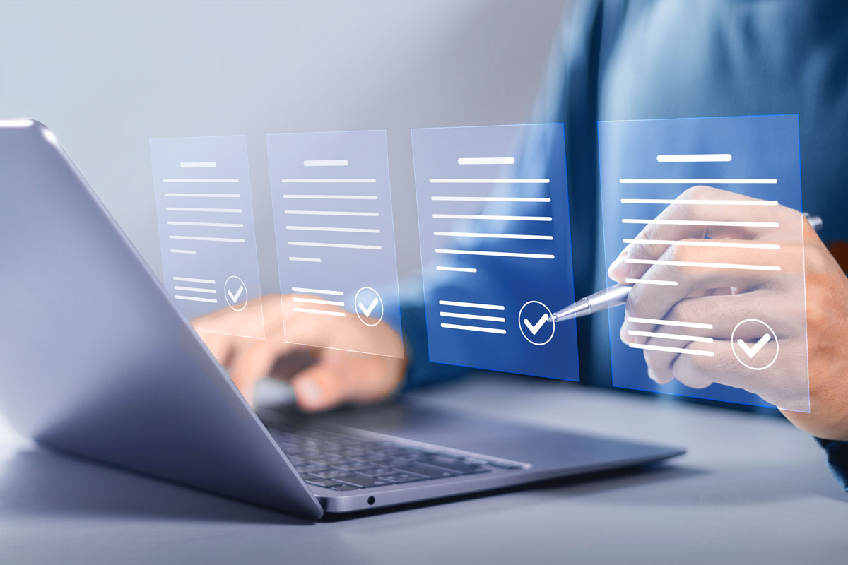 image of financial reports being reviewed