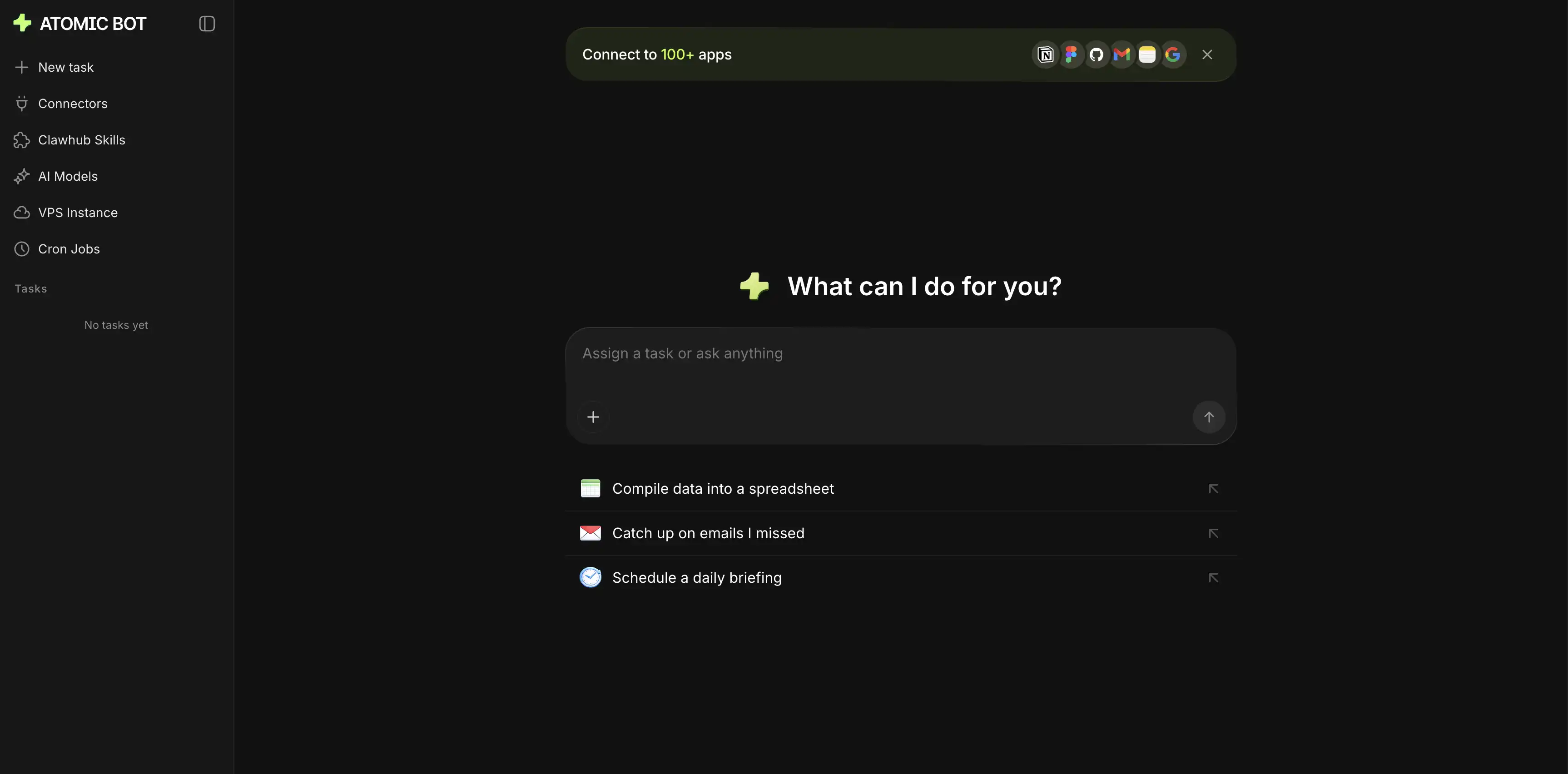Atomic Bot running OpenClaw in the cloud