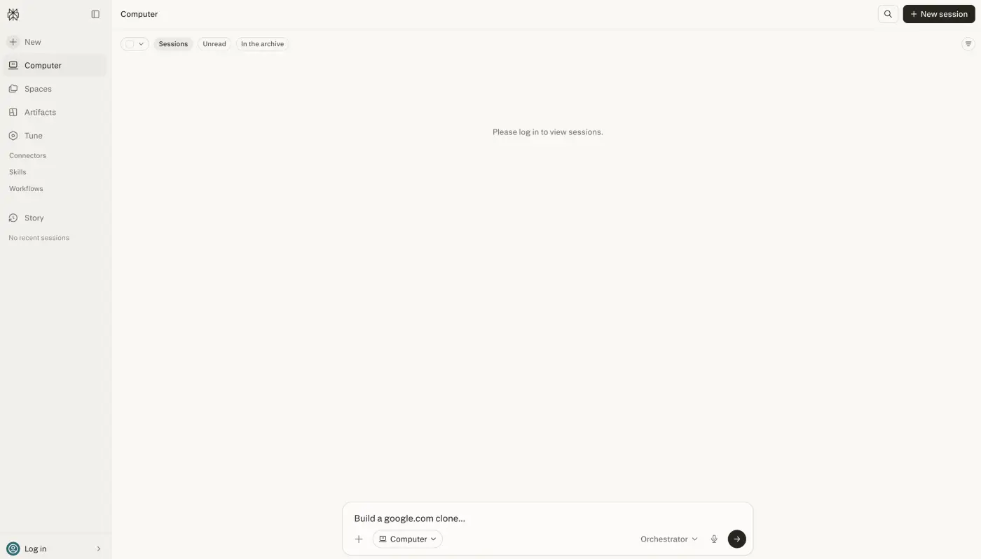 Perplexity Computer homepage