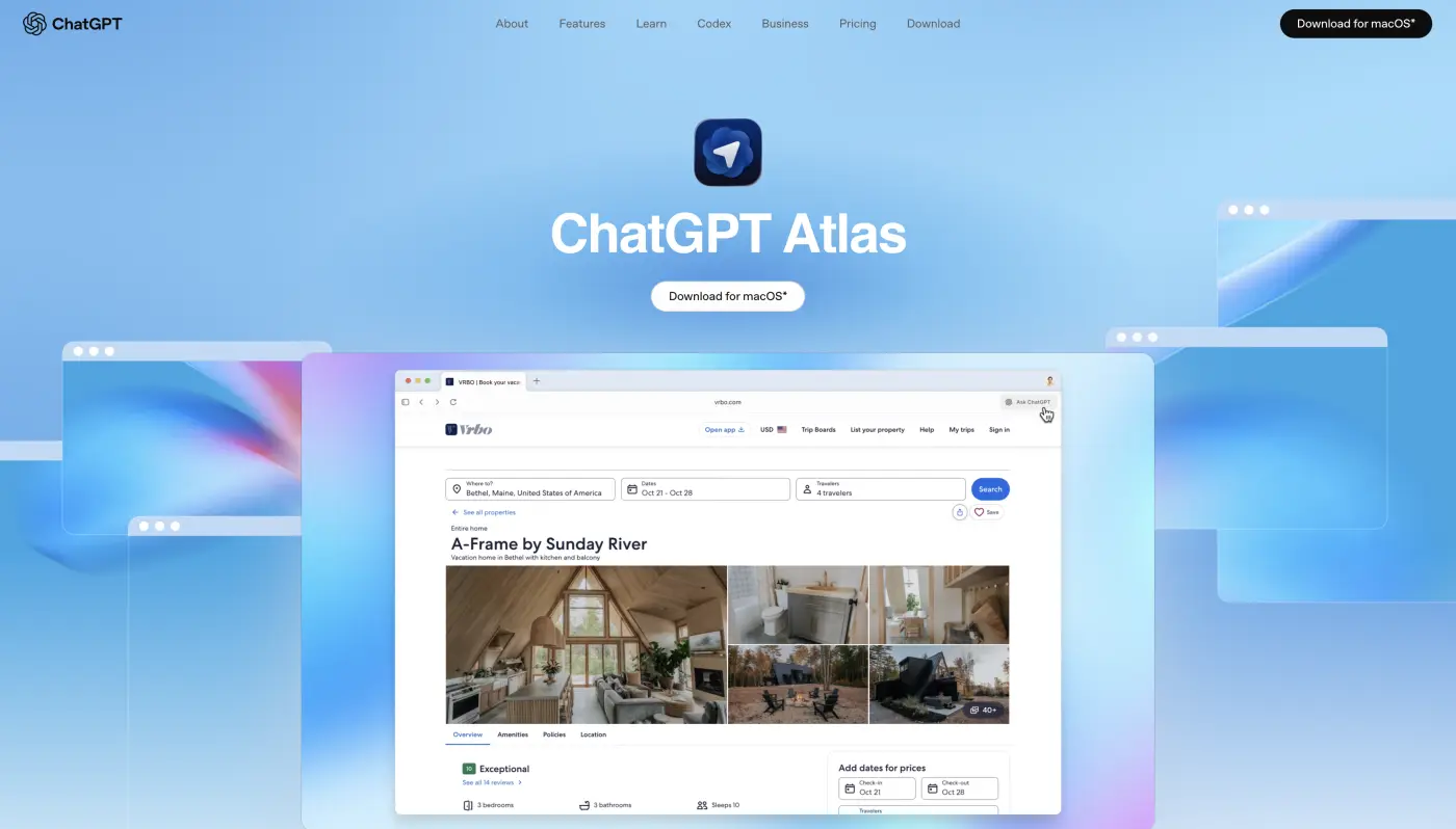 ChatGPT Atlas page