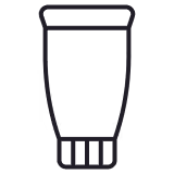 Outline icon of a squeeze tube, commonly used for personal care products like lotion or cream.