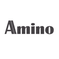 Nazwa marki Amino w czarnej czcionce.