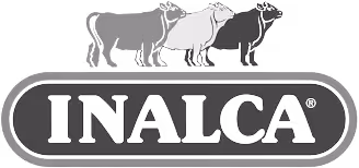 Logo INALCA z trzema stylizowanymi sylwetkami krów nad nazwą firmy w owalnej ramce.