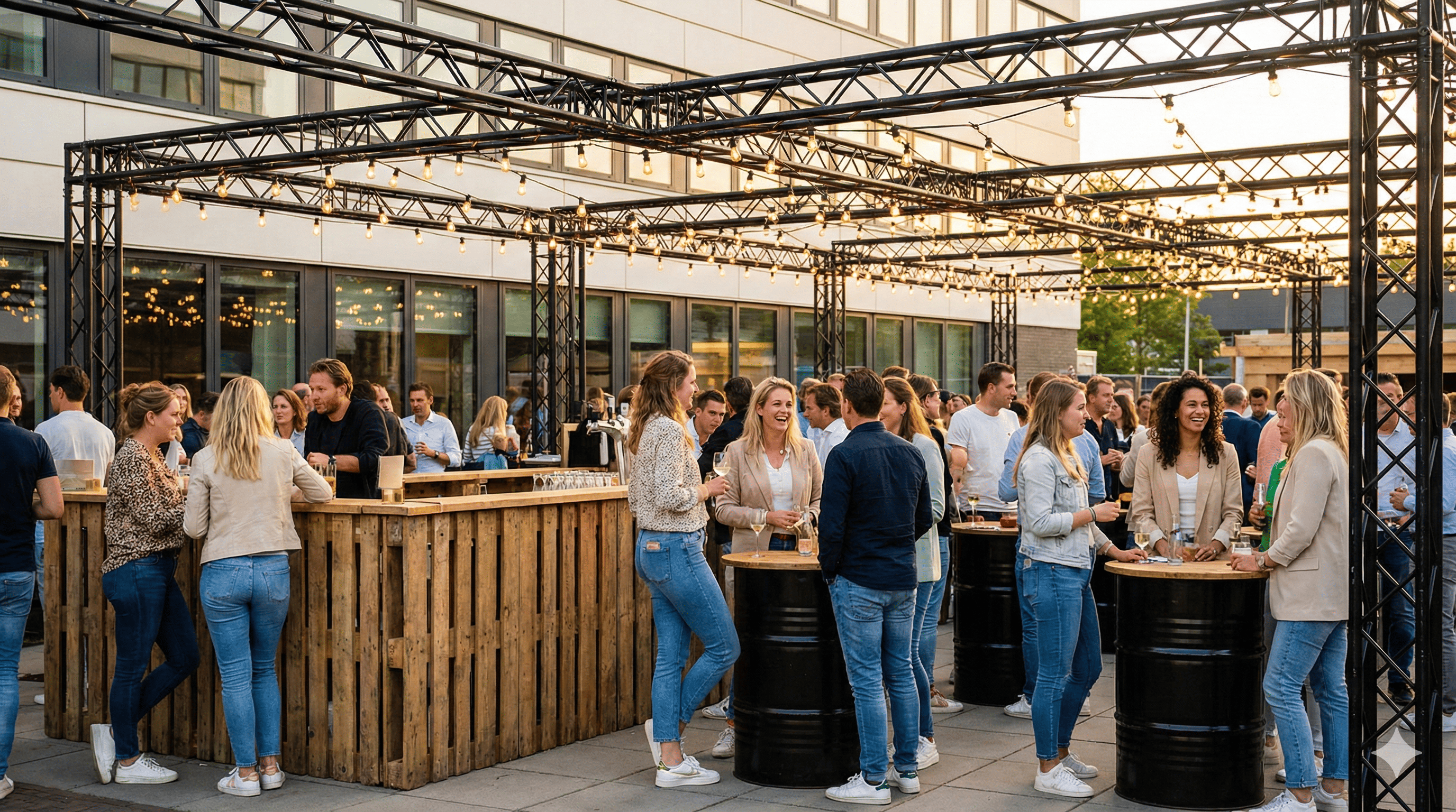 Young woman with brown hair playing a claw machine filled with colorful plush toys.