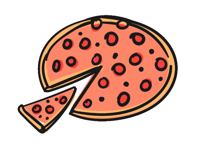 Illustrasjon av pizza