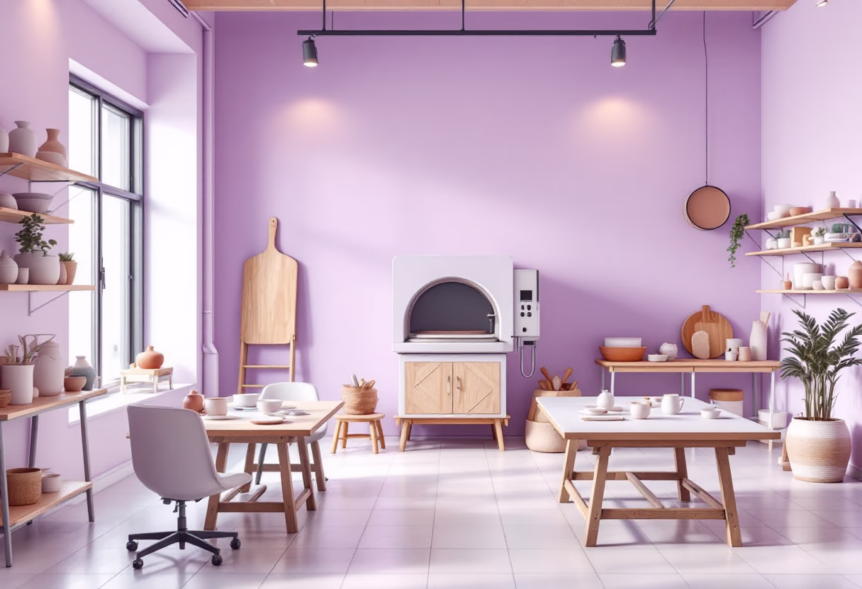 [background image] inside of classroom (for a ceramic studio).