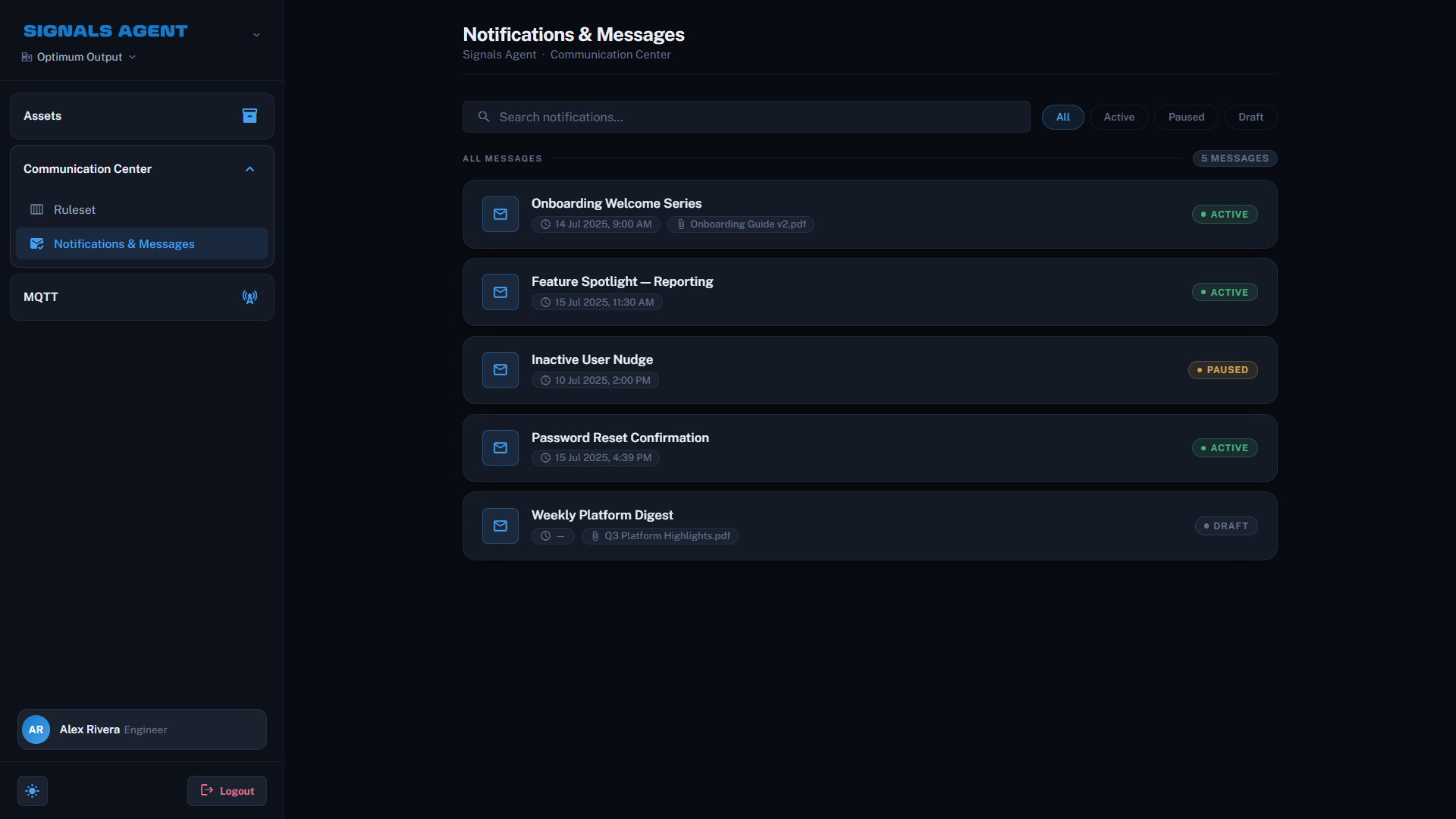 Signals Agent screenshot