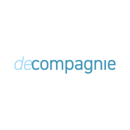 Text logo displaying the word 'decompagnie' in blue on a transparent background.