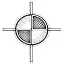 Black and white compass rose icon with north, east, south, and west directions.