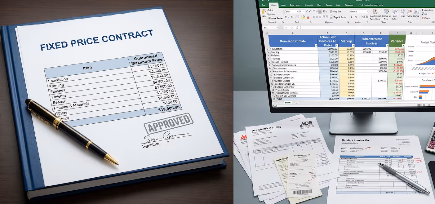 Comparison of cost plus and fixed price construction contracts and budgeting methods