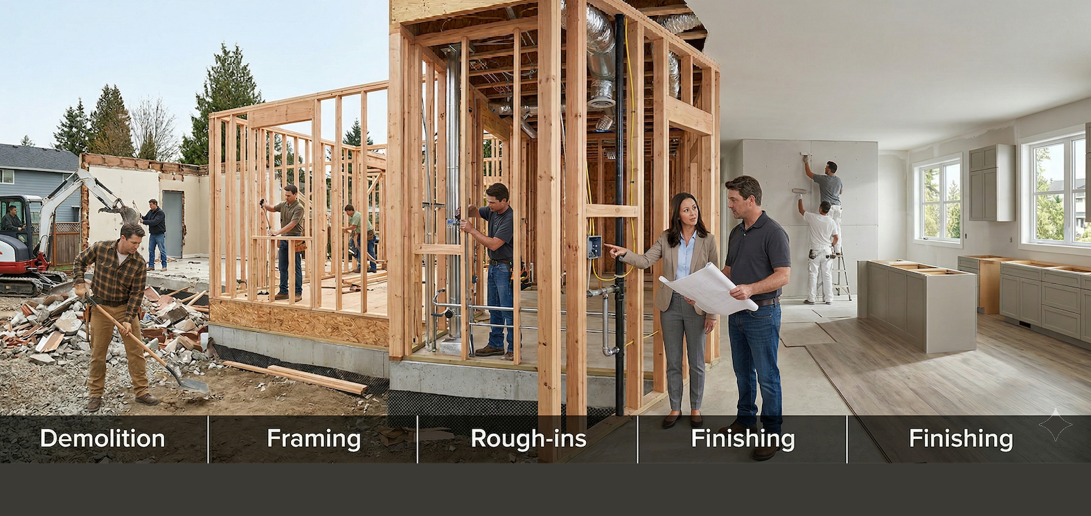 Construction decision making process with architect builder and client collaboration