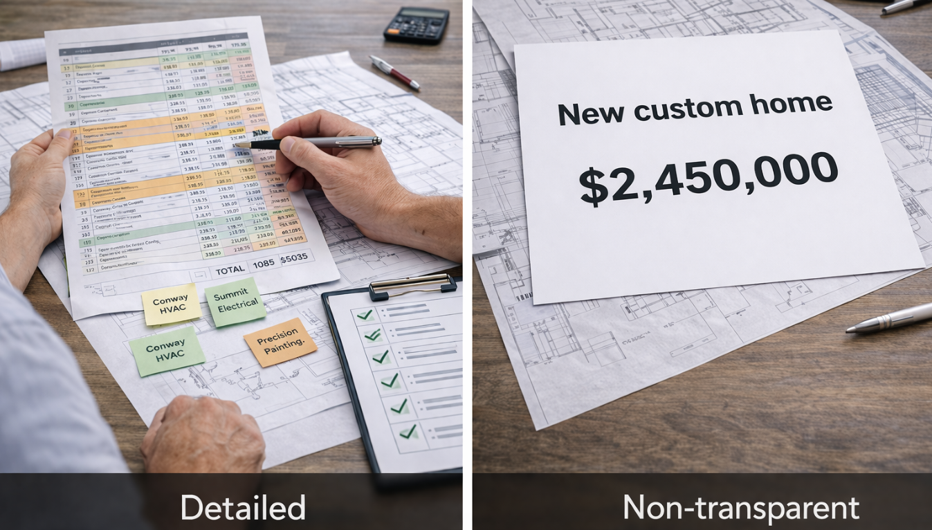 Comparison of transparent and non transparent construction processes and documentation