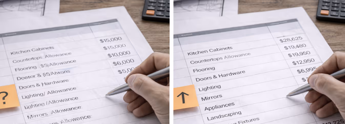 Construction budget allowances leading to increased costs and uncertainty over time