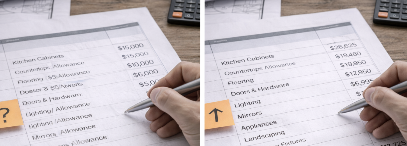 Construction budget allowances leading to increased costs and uncertainty over time