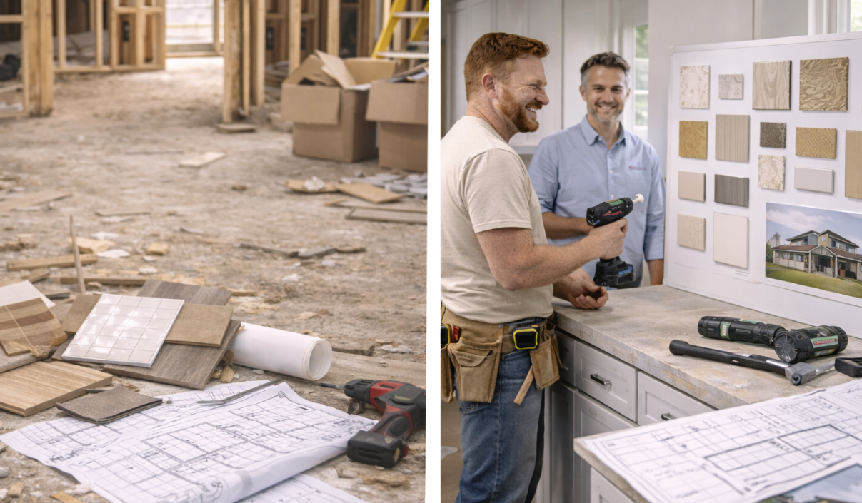 Delayed construction due to late finish selections and decision timing issues