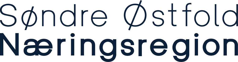 Text reading Søndre Østfold Næringsregion in dark blue font.