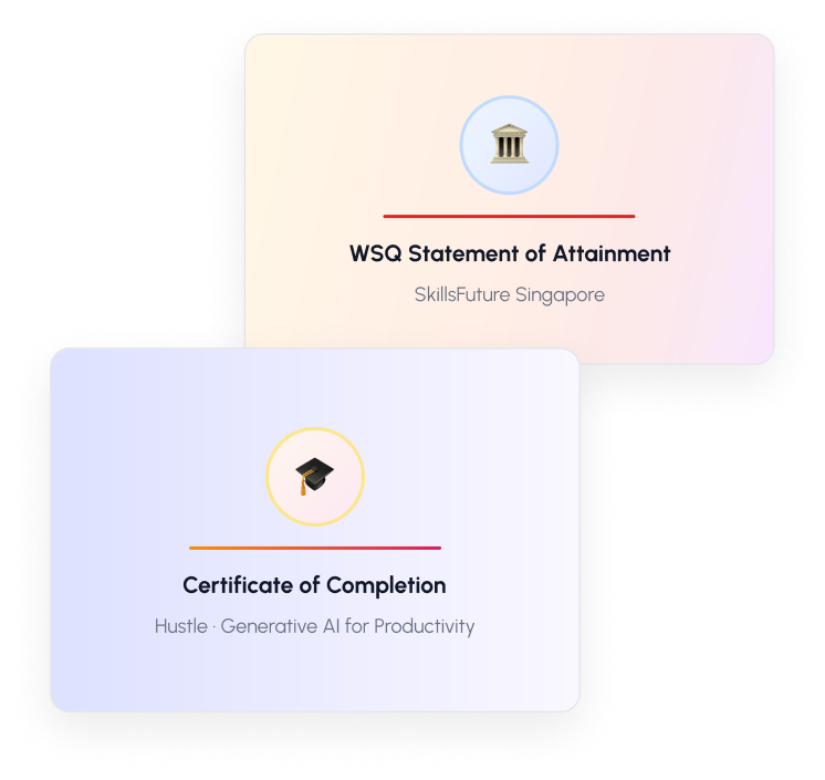 Hustle Certificates - WSQ Statement of Attainment and Certificate of Completion
