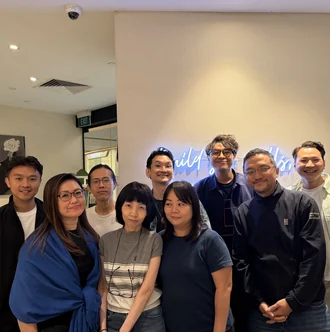 Hustle team and participants after a workshop
