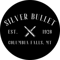 Silver Bullet Bar established 1928 Columbia Falls Montana logo