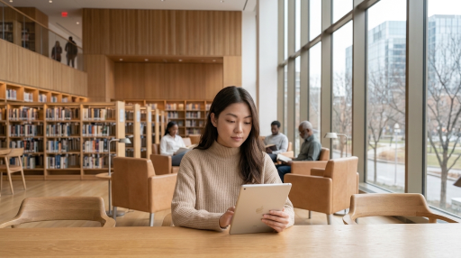 A member reading a note after their conversation