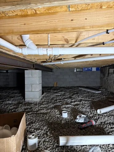 clogged sewer line in crawl space