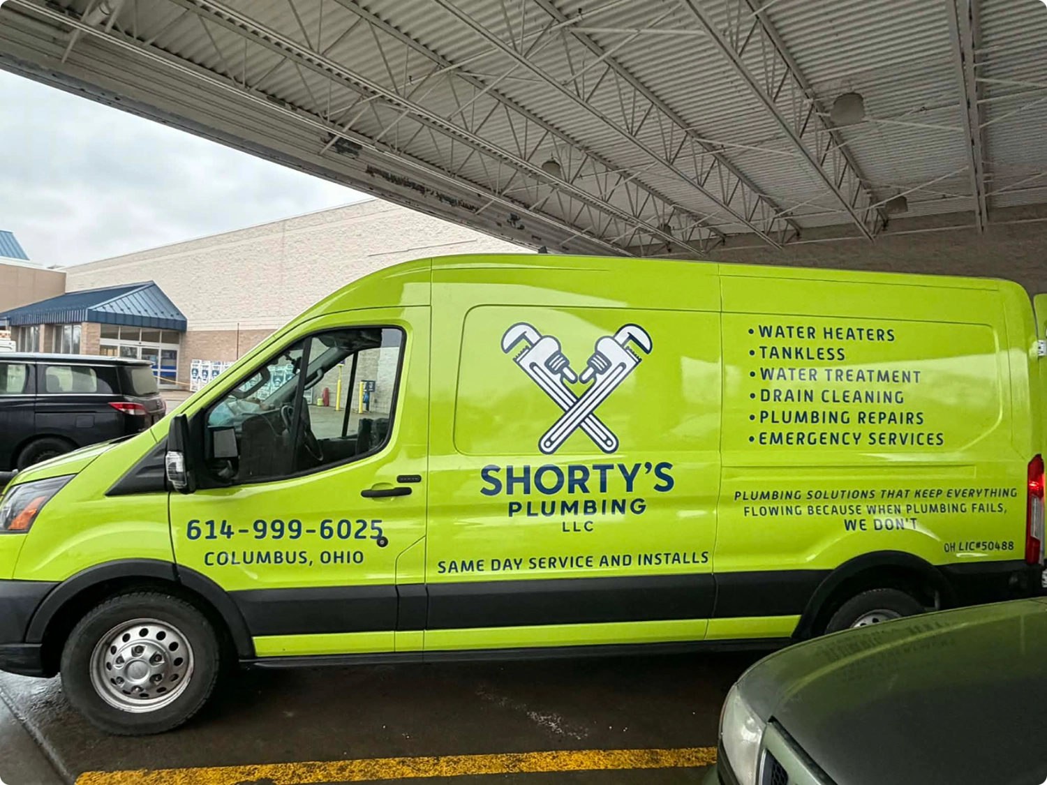 plumbing van from shorty's plumbing