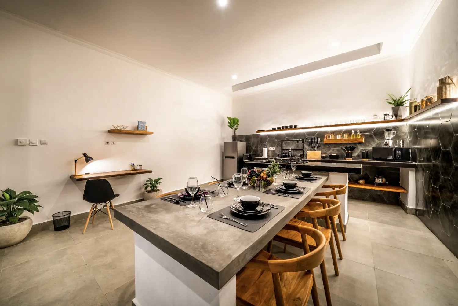 Custom polished concrete breakfast counter by RockVine