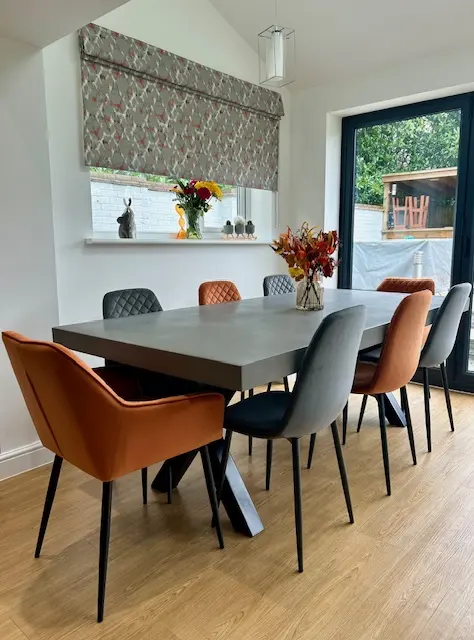 Polished concrete mid grey dining table by RockVine