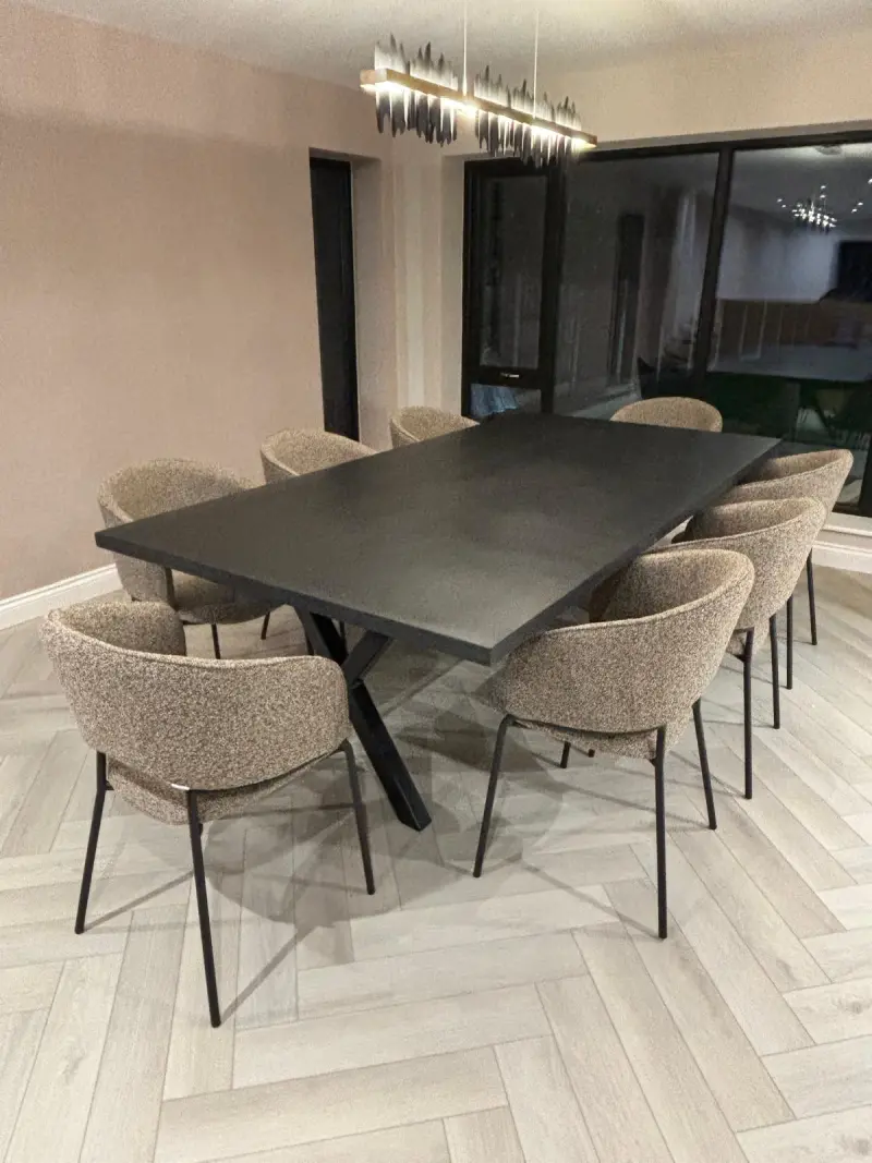 A slimline polished concrete table by RockVine in Stockport