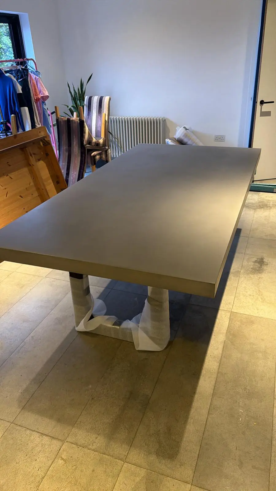 Custom made polished concrete table by rockvine