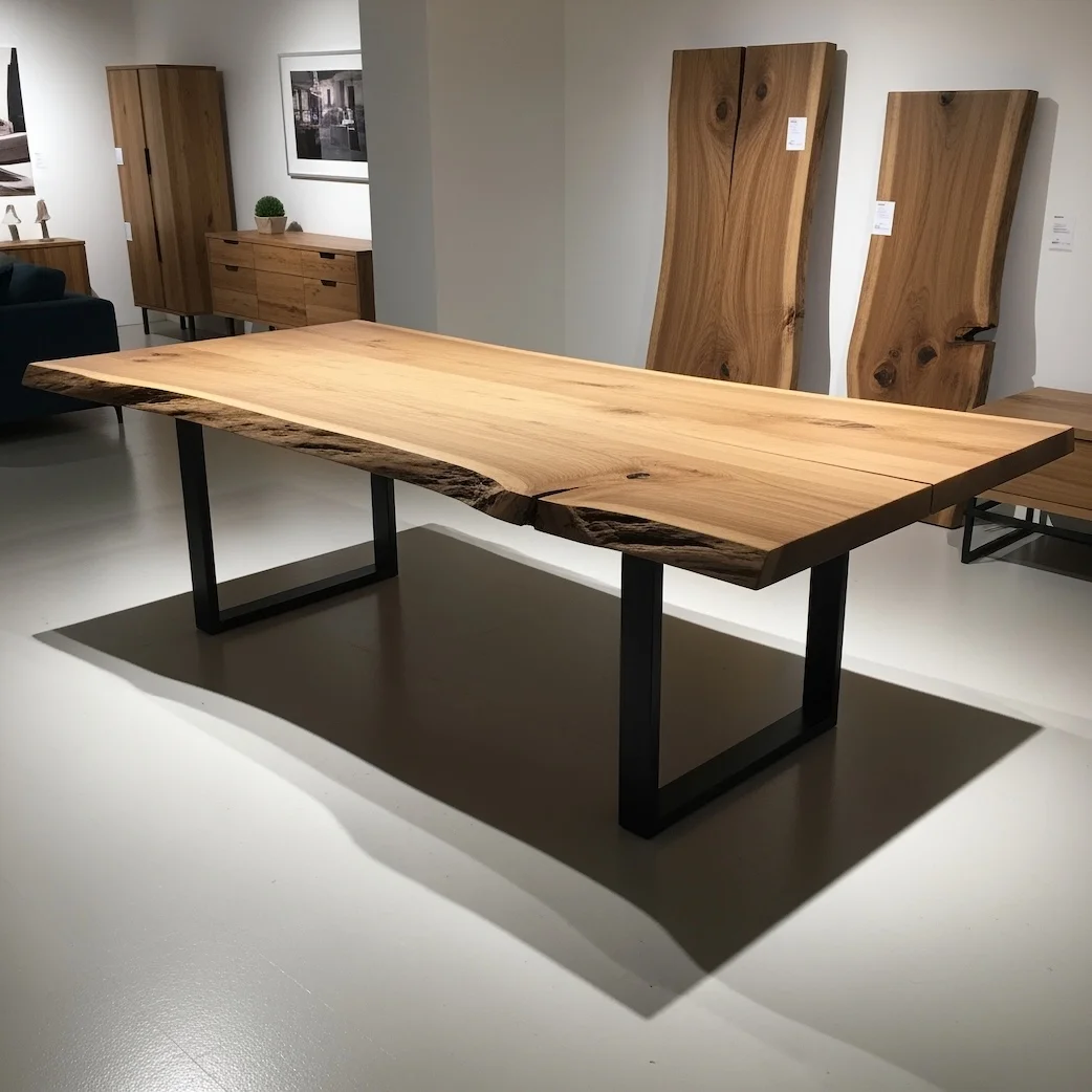 Solid wood live edge dining table