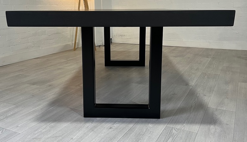 Square steel table base by RockVine — clean geometric powder-coated dining table base