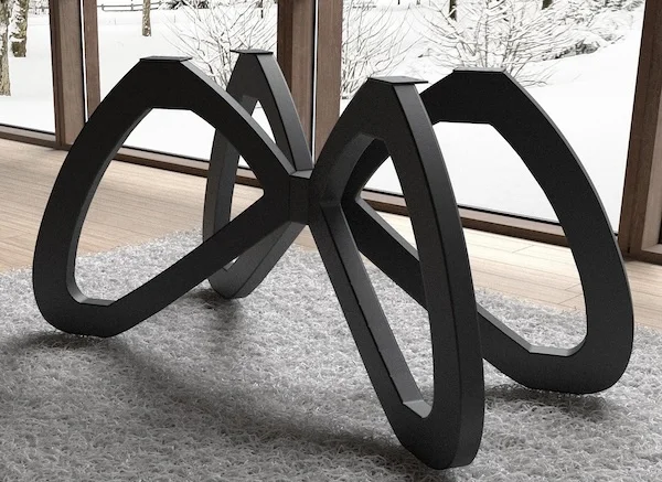 Custom life steel table base by RockVine — bespoke hand-fabricated dining table base