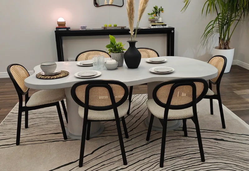 Luxury cloud polished concrete dining table by RockVine
