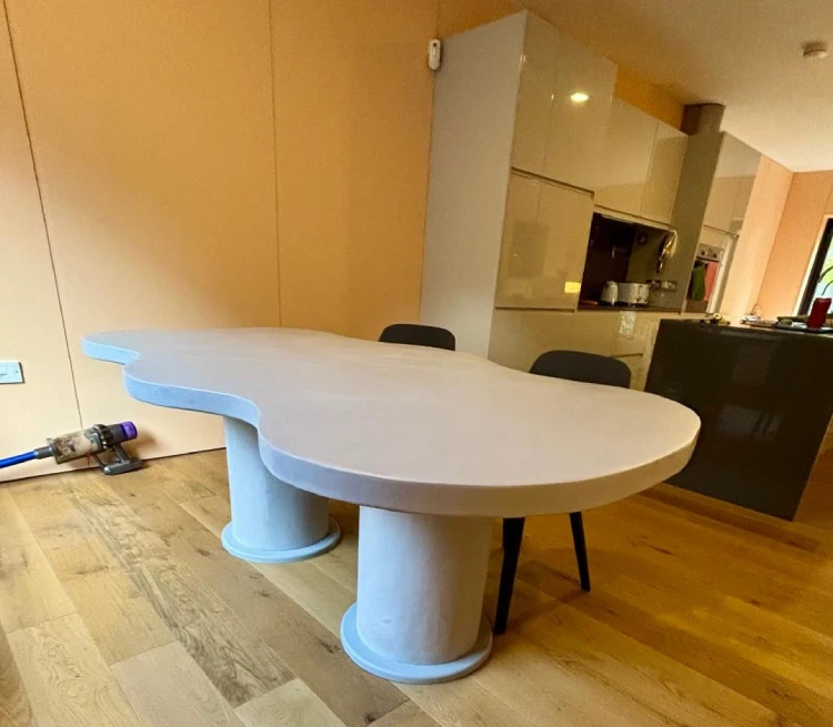 Contemporary cloud polished concrete table by RockVine
