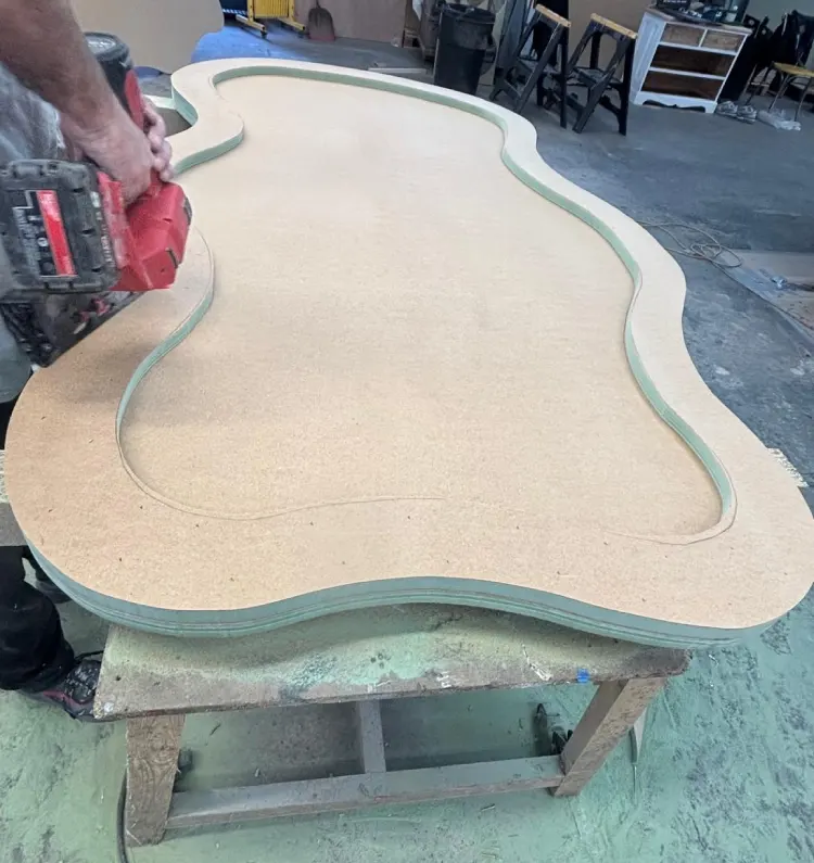 Fabricating a cloud polished concrete table in stockport