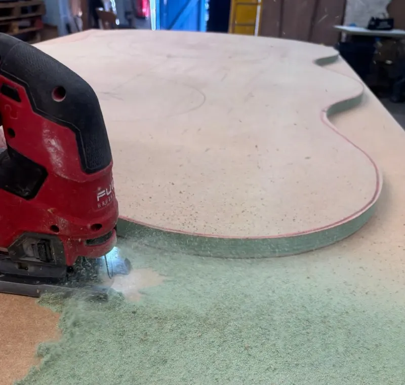 Minimal cloud polished concrete table by RockVine
