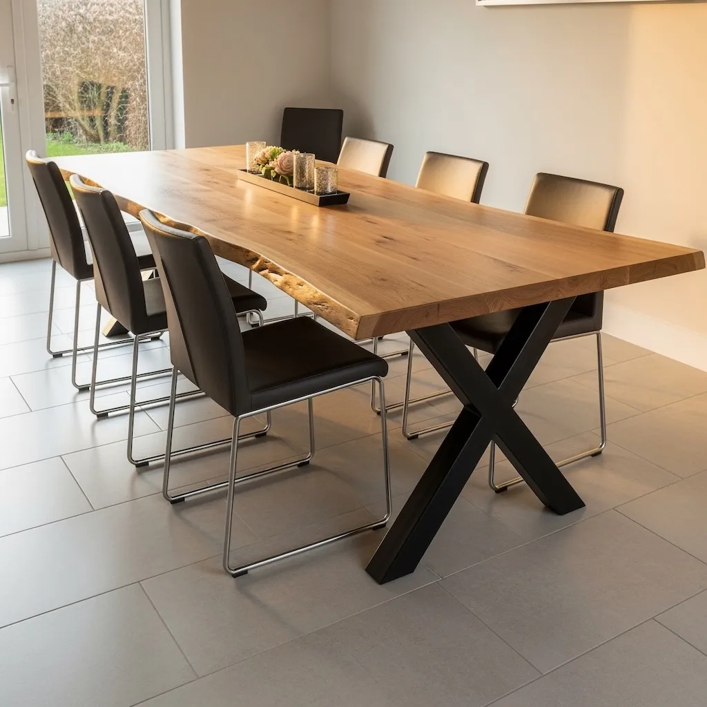 Oak live edge table handcrafted by RockVine
