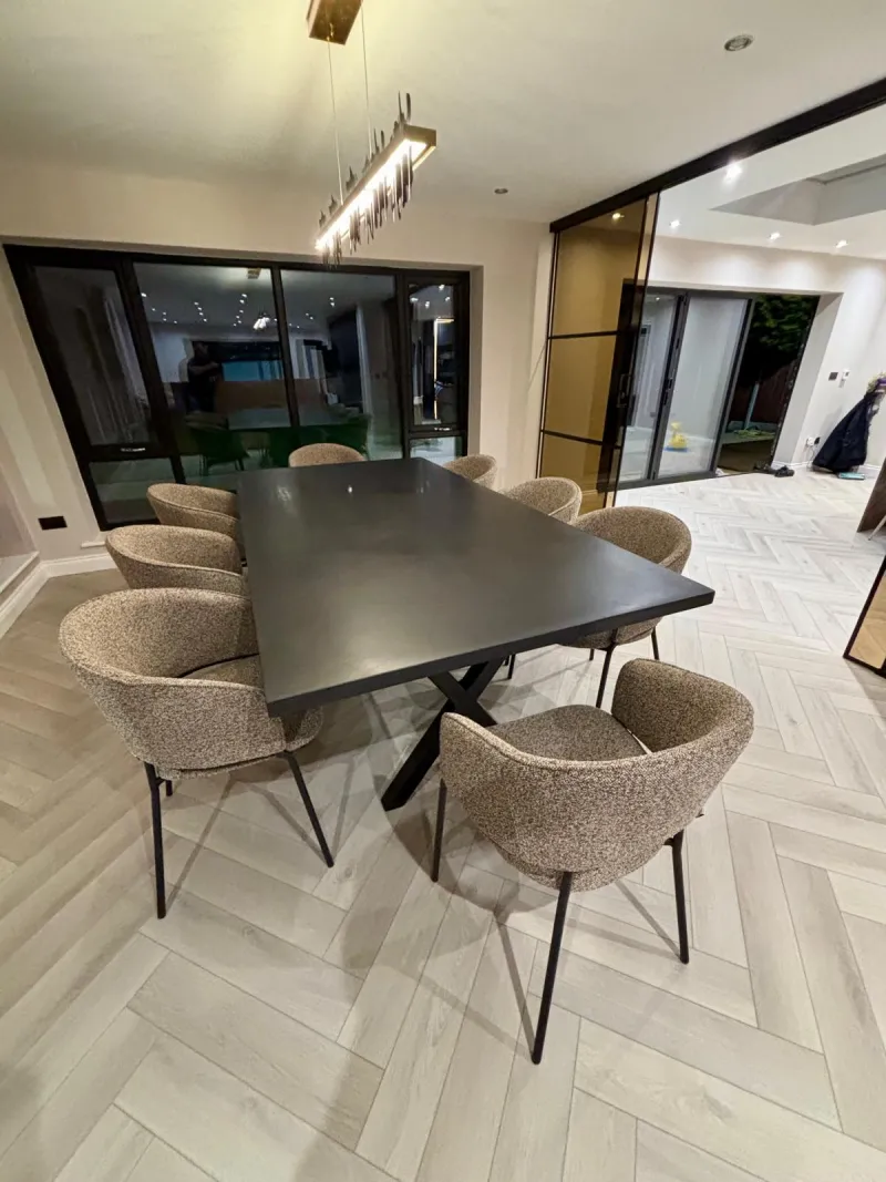 Luxury slimline polished concrete table handcrafted by RockVine
