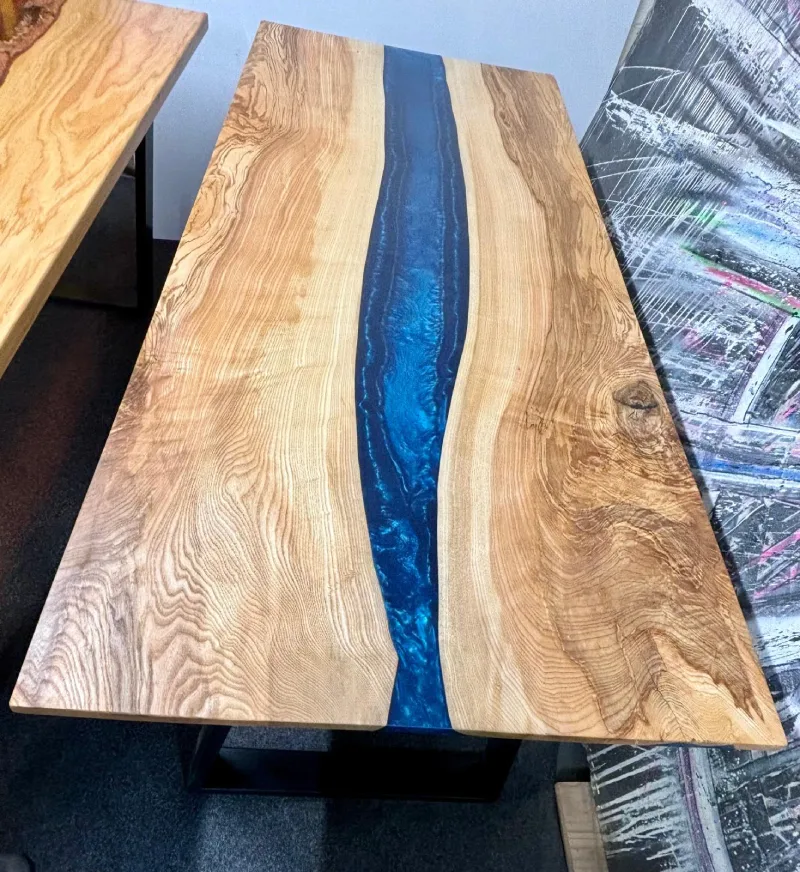 Epoxy resin river table handcrafted by RockVine
