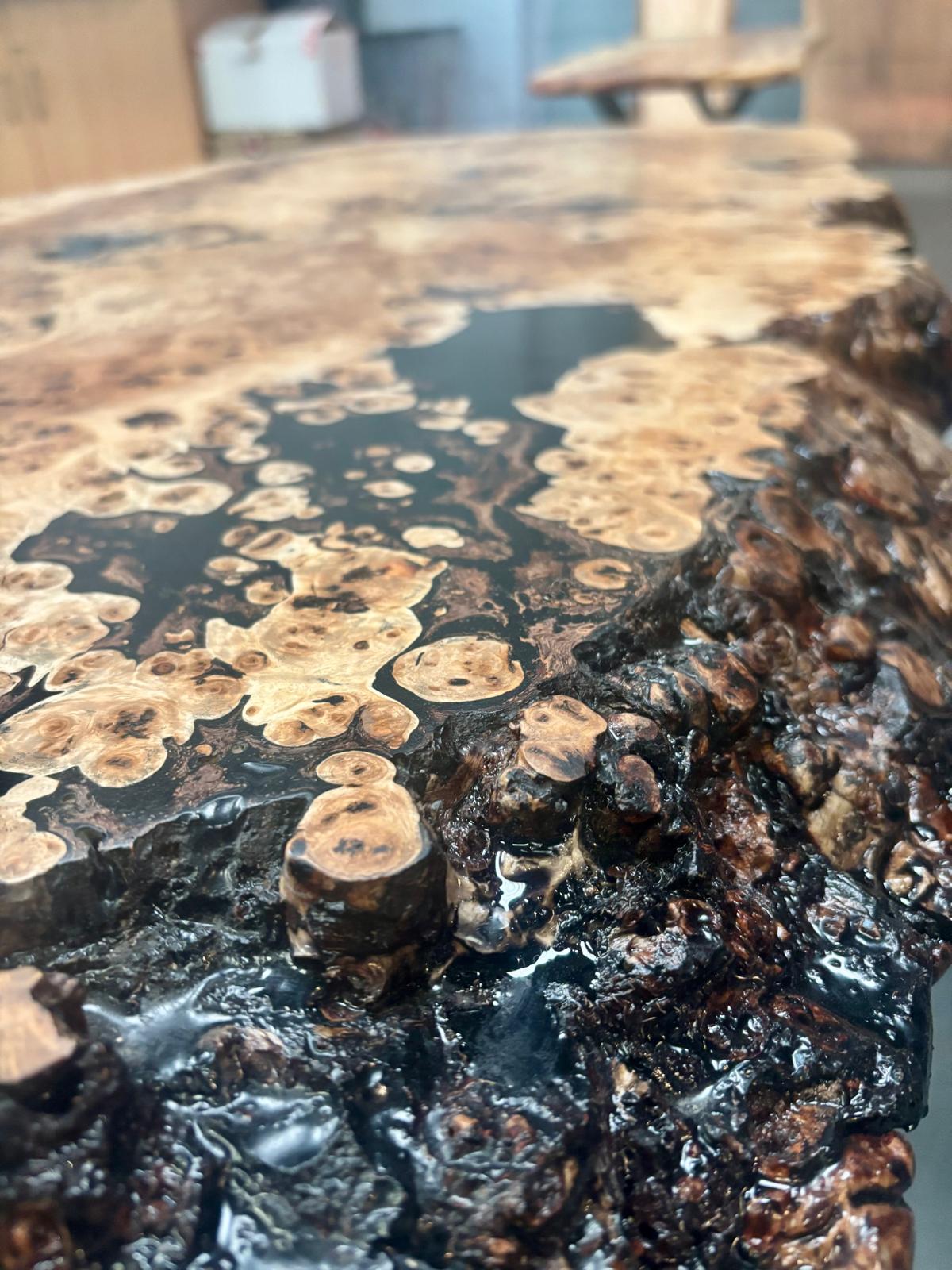 Cloud polished concrete dining table being installed at Grand Designs House, RockVine