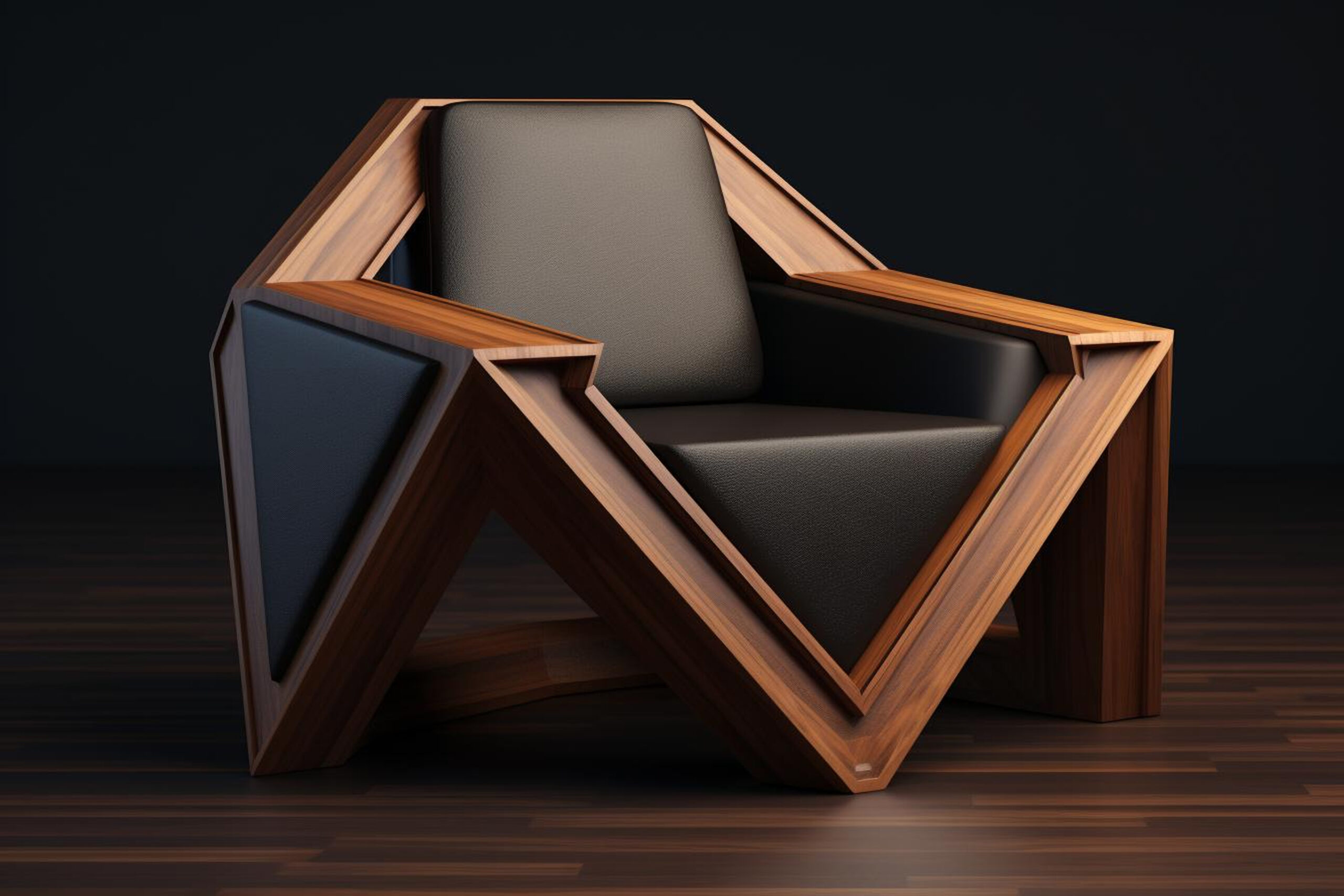 Geometric art deco style chair CNC routed