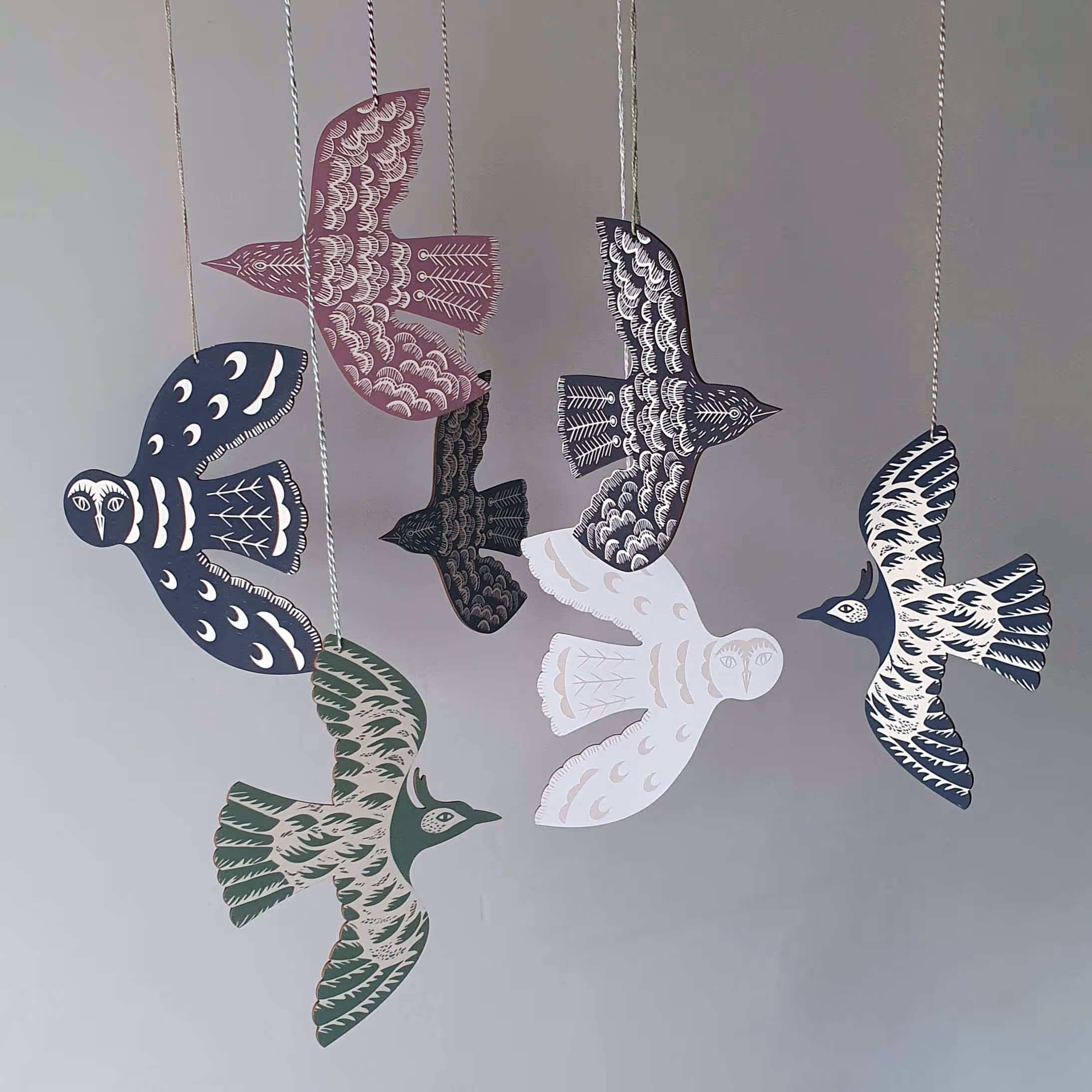 Kate Millbank hanging birds decorations