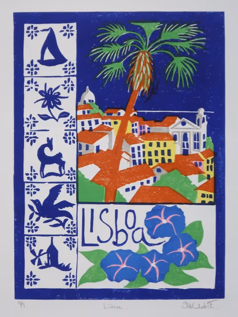 Jenny Kalorkoti lino print