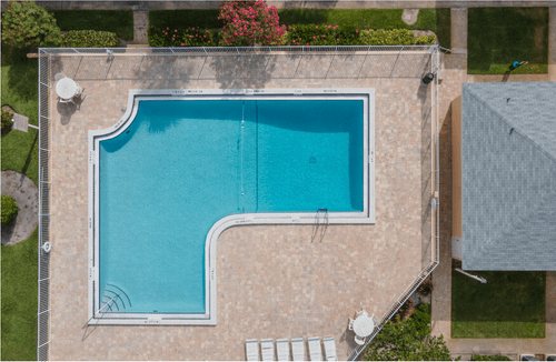 Overhead view of pool