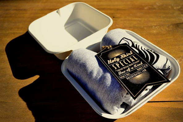 Secure your clothing in take away style boxes, maybe there is even tissue paper included.