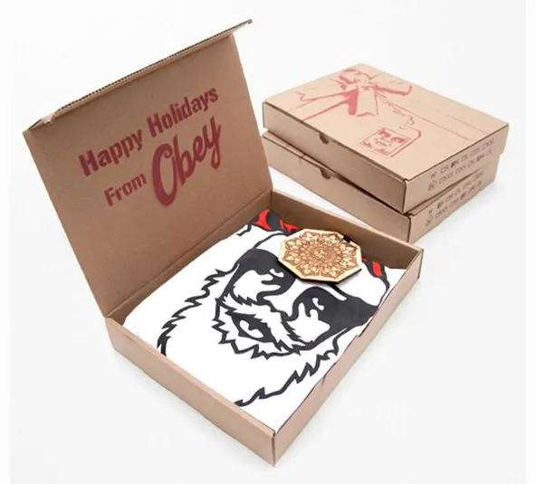 Pizza boxes work great as shipping parcel but random person might try to eat them.