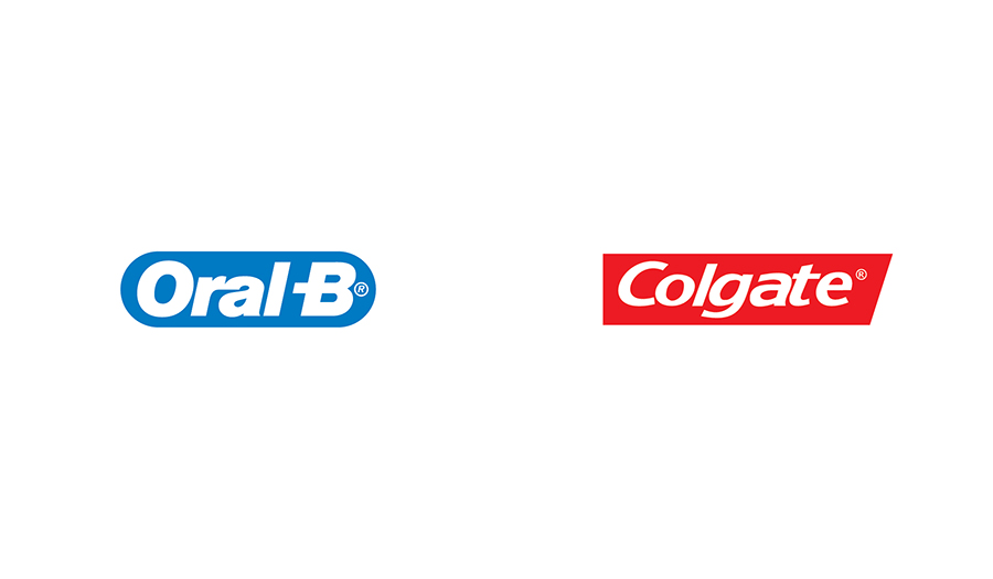 Brand Colour Swap, Swapping the colour of the brands, oral-b colgate brand colour swap