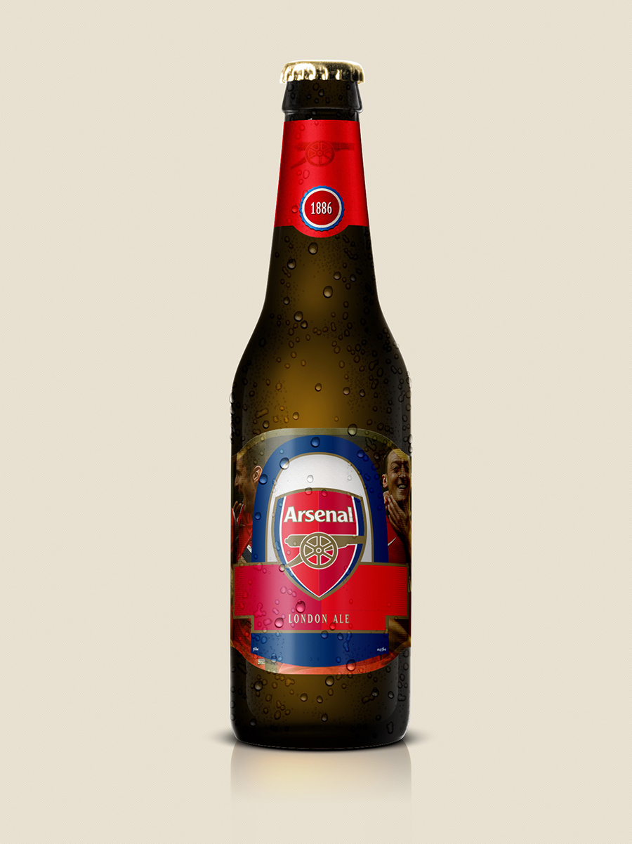 Arsenal Beer, Beer Designs, Brands into Beers, beer bottles